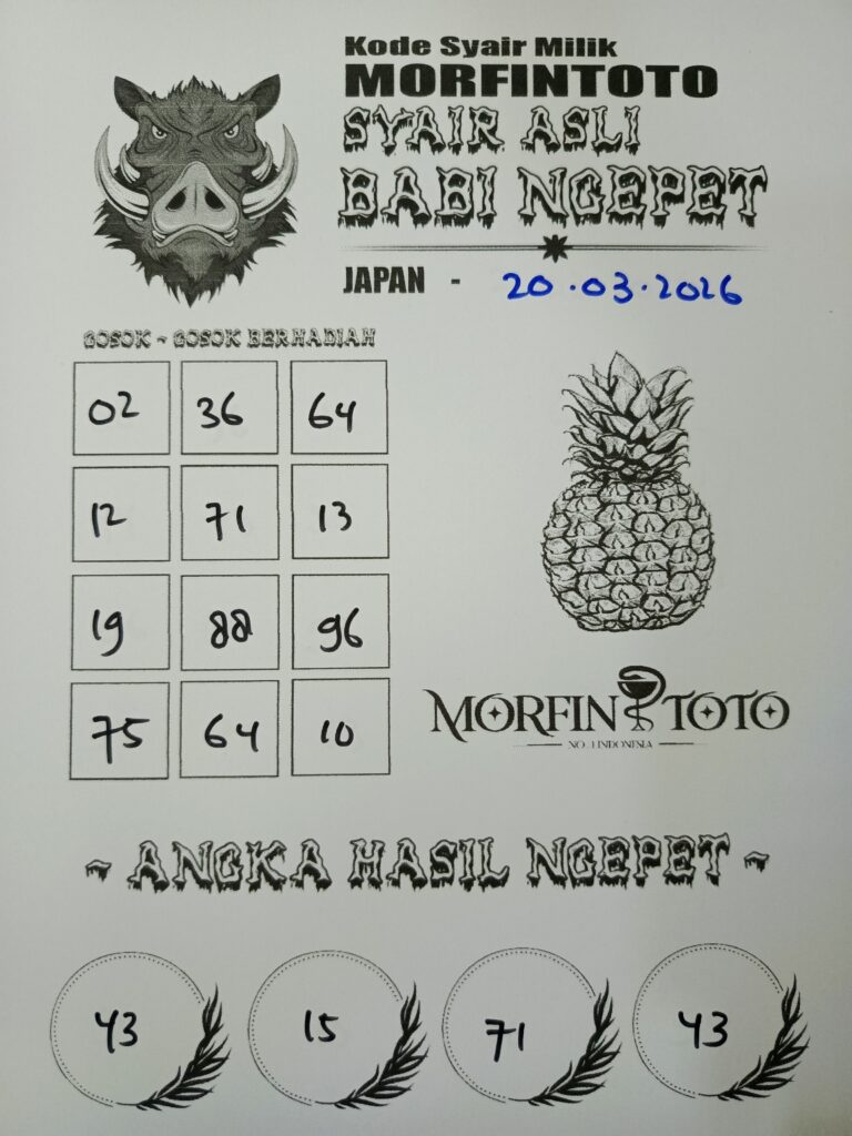 SYAIR TOGEL BABI NGEPET JAPAN 20 MARET 2026