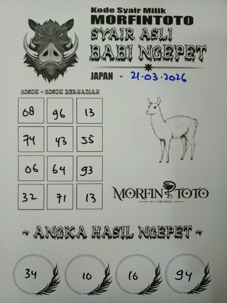 SYAIR TOGEL BABI NGEPET JAPAN 21 MARET 2026