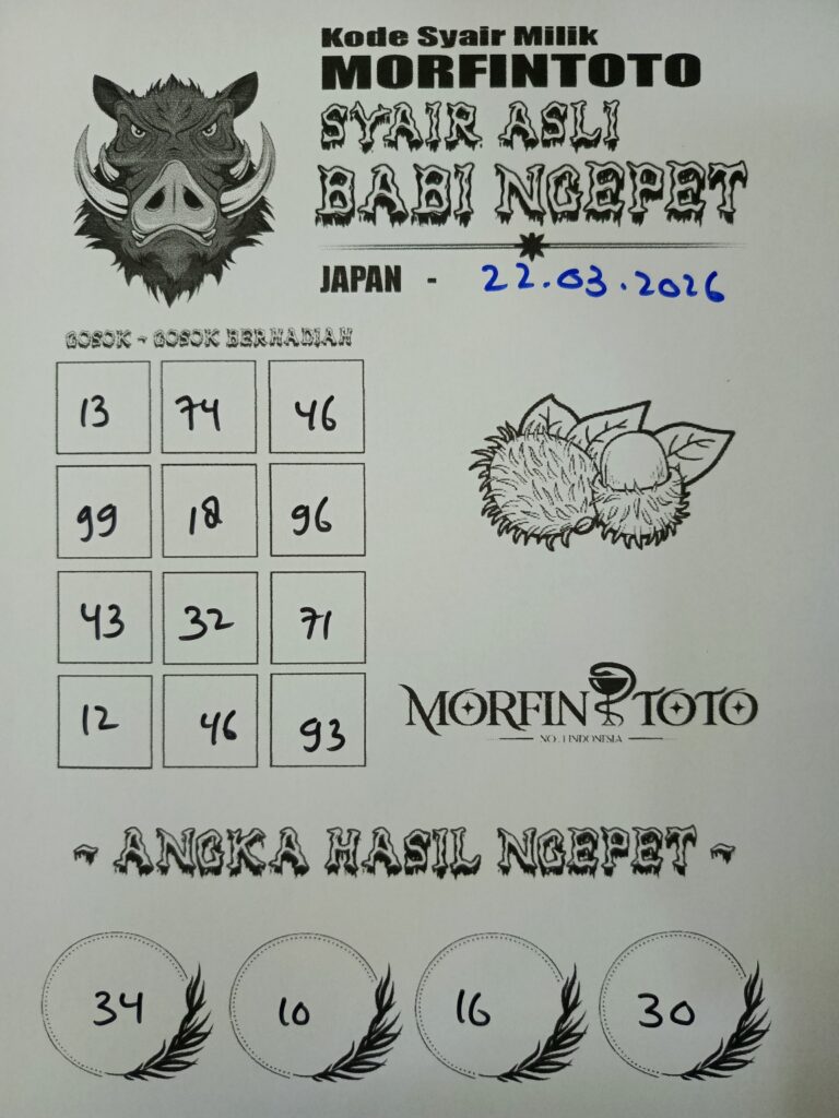 SYAIR TOGEL BABI NGEPET JAPAN 22 MARET 2026