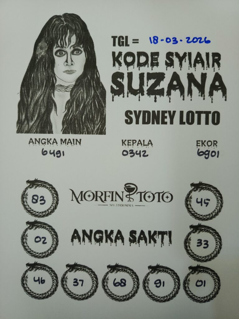 SYAIR TOGEL SUZANA SYDNEY LOTTO 18 MARET 2026