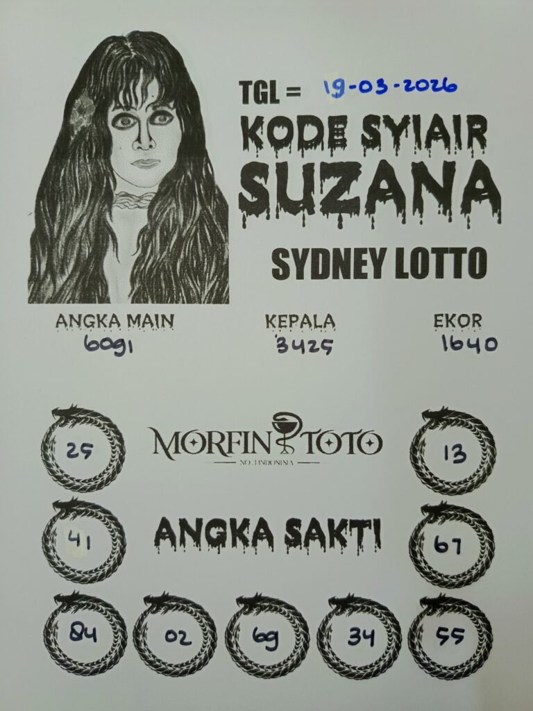 SYAIR TOGEL SUZANA SYDNEY LOTTO 19 MARET 2026