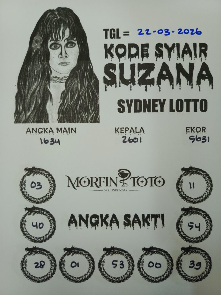 SYAIR TOGEL SUZANA SYDNEY LOTTO 22 MARET 2026
