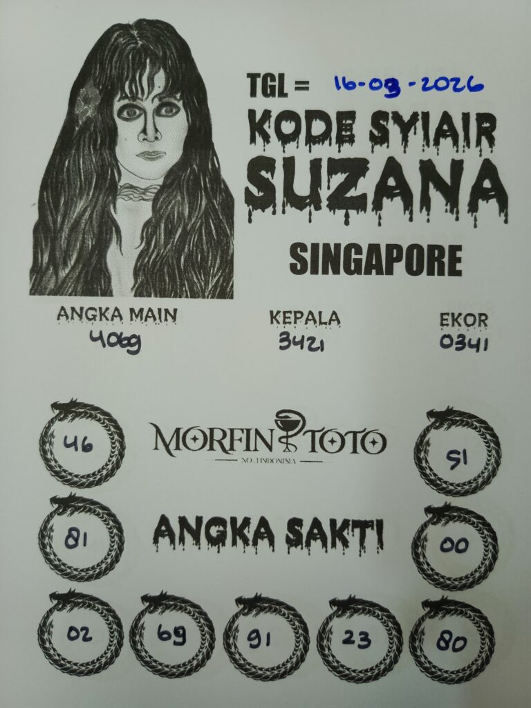 SYAIR TOGEL SINGAPORE SUZANA 16 MARET 2026