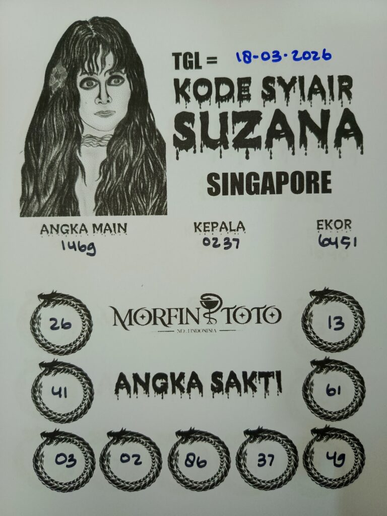 SYAIR TOGEL SINGAPORE SUZANA  18 MARET 2026