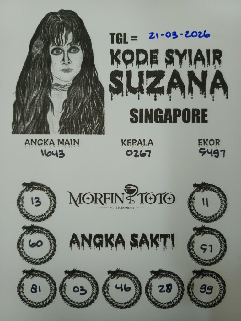 SYAIR TOGEL SINGAPORE SUZANA  21 MARET 2026