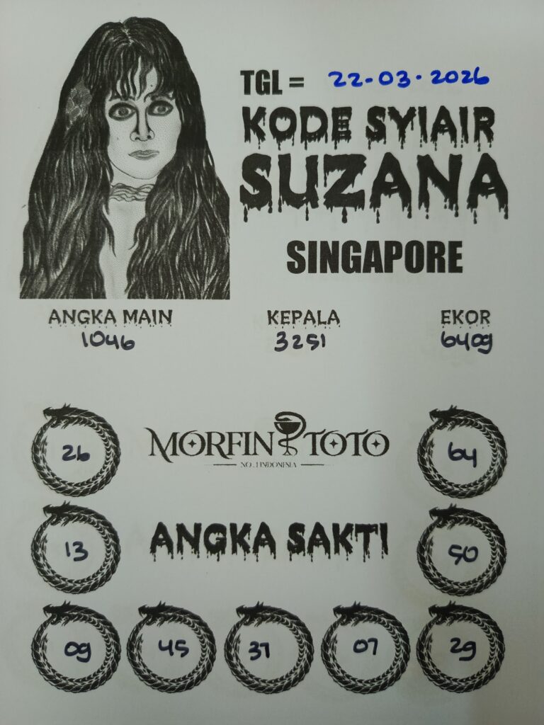 SYAIR TOGEL SINGAPORE SUZANA 22 MARET 2026