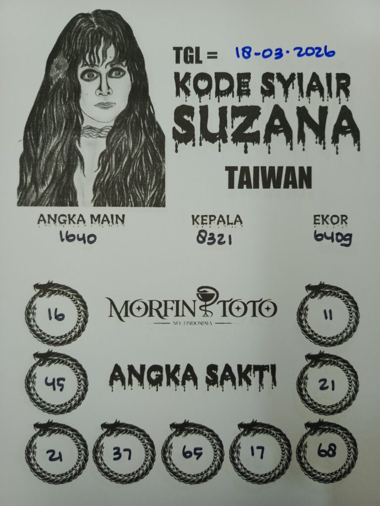 SYAIR TOGEL SUZANA TAIWAN  18 MARET 2026