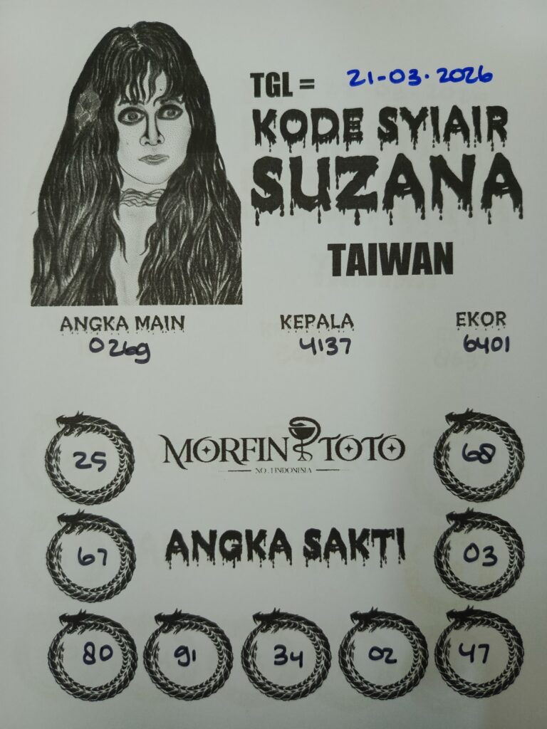 SYAIR TOGEL SUZANA TAIWAN 21 MARET 2026