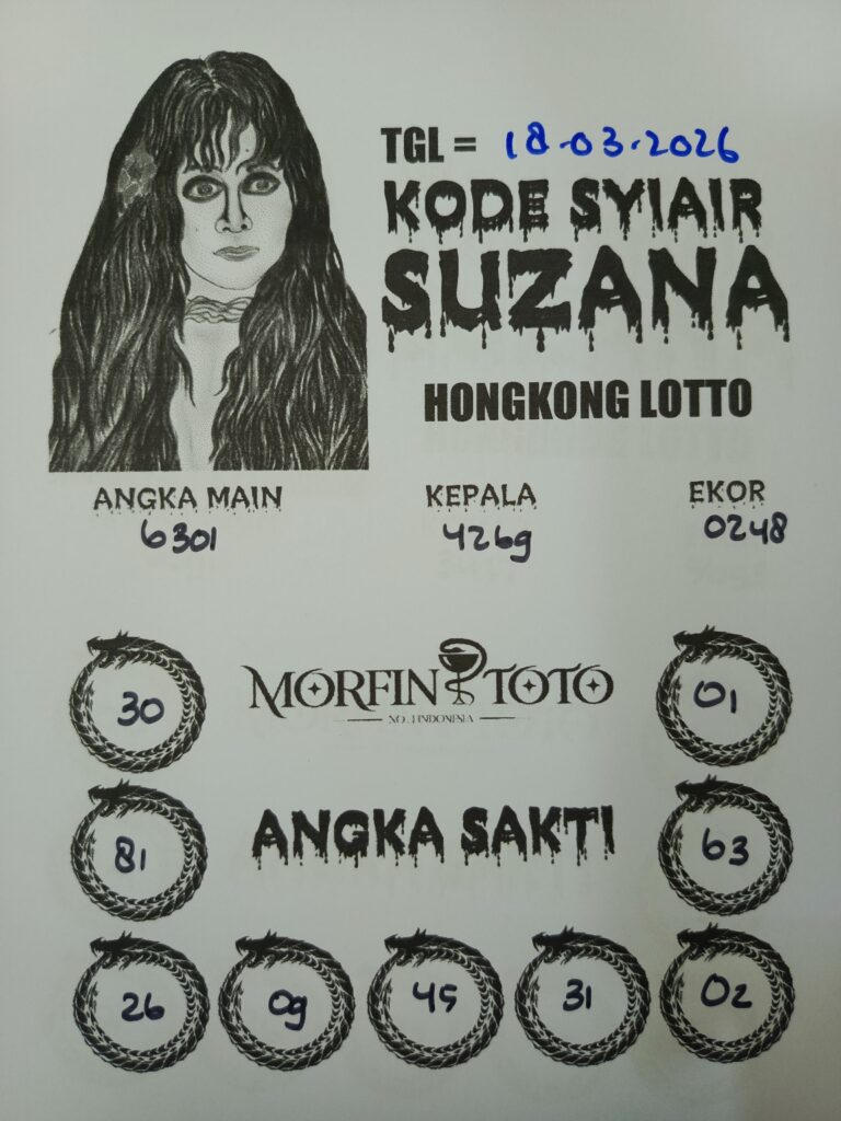 SYAIR TOGEL SUZANA  HONGKONG LOTTO 18 MARET 2026