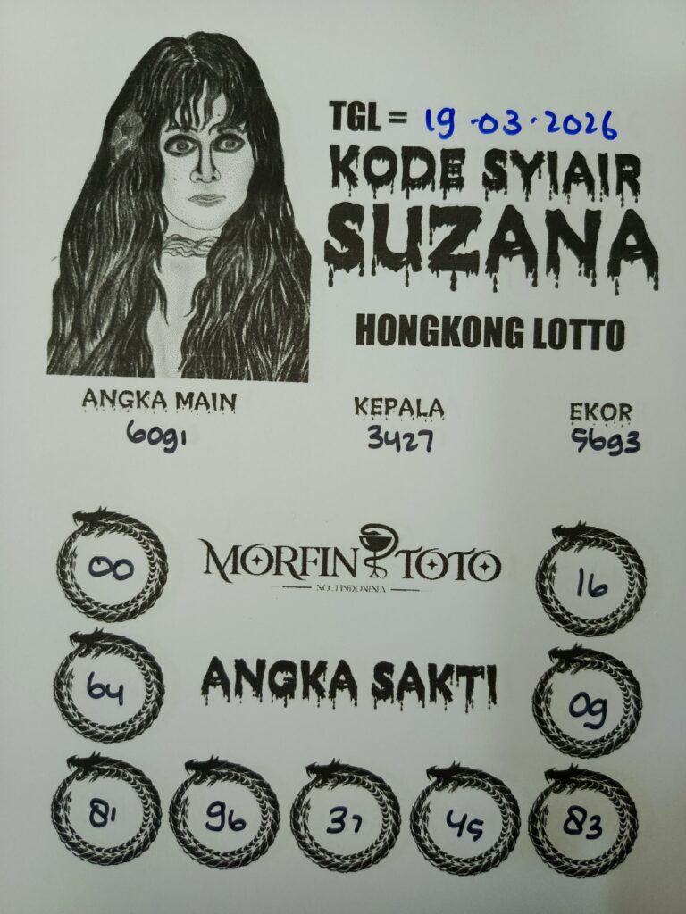 SYAIR TOGEL SUZANA  HONGKONG LOTTO 19 MARET 2026