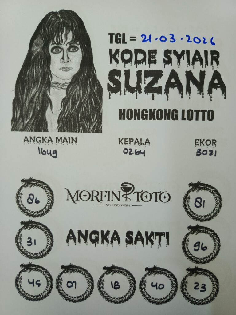 SYAIR TOGEL SUZANA  HONGKONG LOTTO 21 MARET 2026