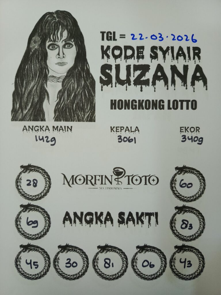 SYAIR TOGEL SUZANA HONGKONG LOTTO 22 MARET 2026