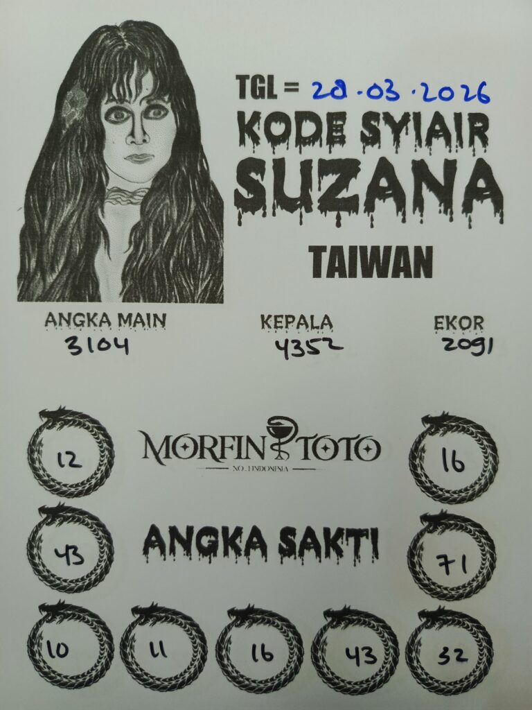 SYAIR TOGEL SUZANA TAIWAN  28 MARET 2026