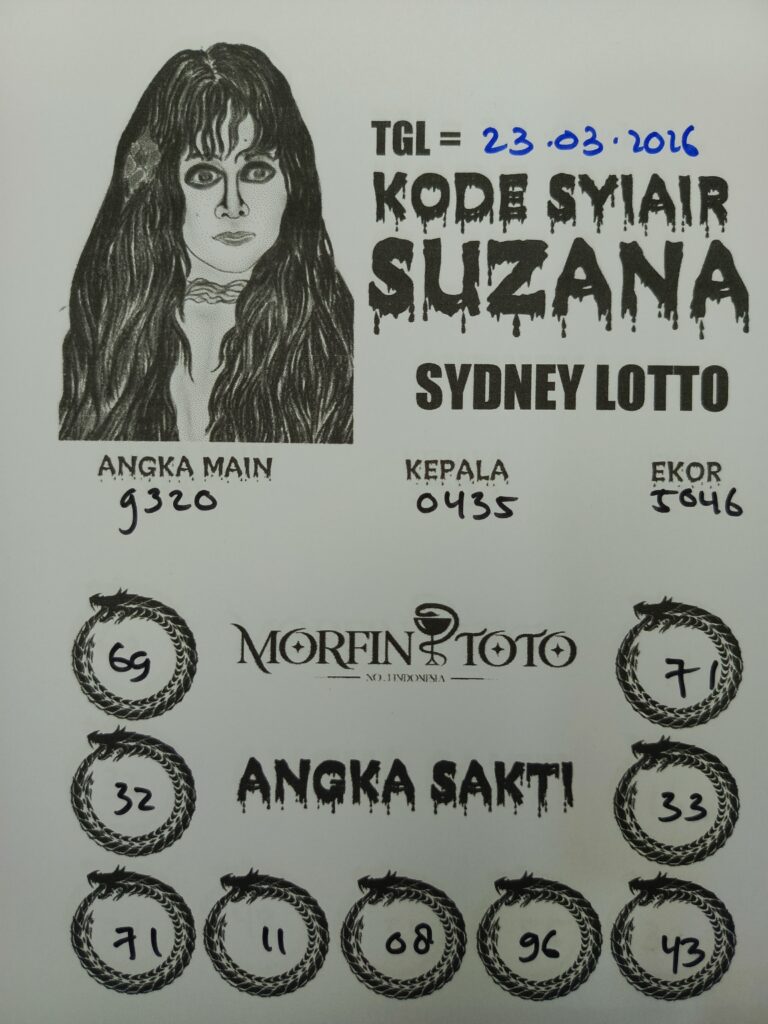 SYAIR TOGEL SUZANA SYDNEY LOTTO 23 MARET 2026