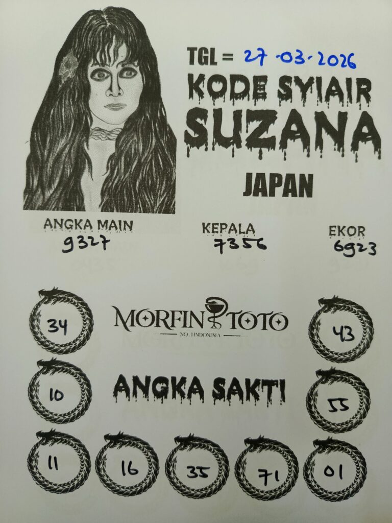 SYAIR TOGEL SUZANA JAPAN  27 MARET 2026