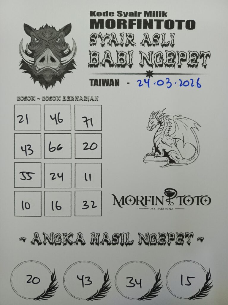 SYAIR TOGEL BABI NGEPET TAIWAN 24 MARET 2026