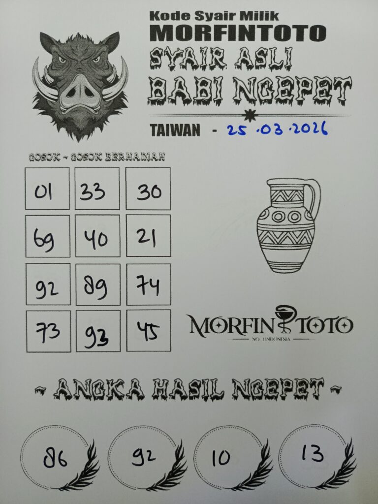 SYAIR TOGEL BABI NGEPET TAIWAN 25 MARET 2026