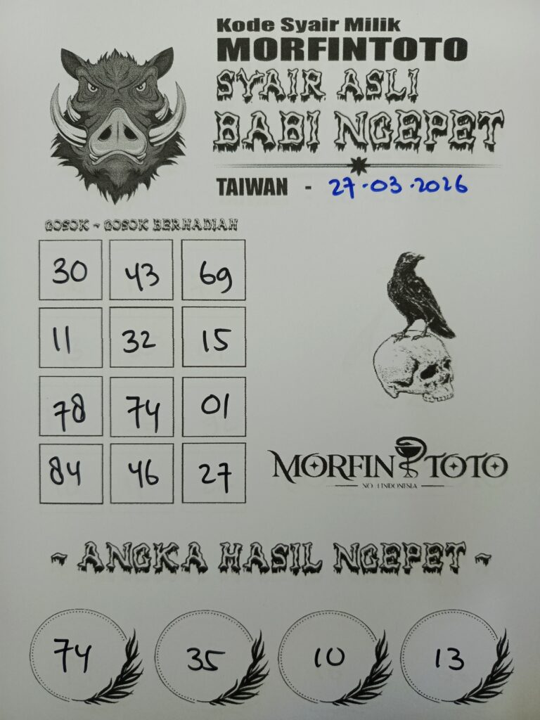 SYAIR TOGEL BABI NGEPET TAIWAN 27 MARET 2027