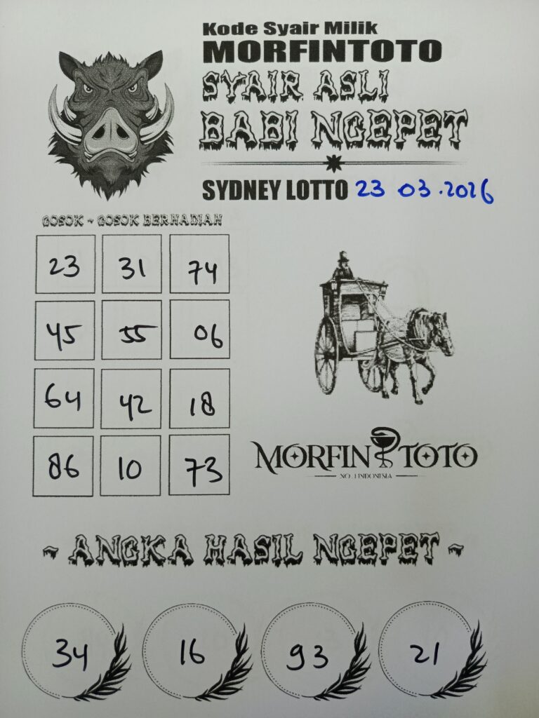 SYAIR TOGEL BABI NGEPET SYDNEY LOTTO 23 MARET 2026