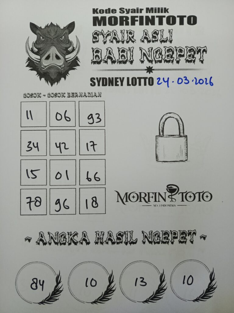 SYAIR TOGEL BABI NGEPET SYDNEY LOTTO 24 MARET 2026