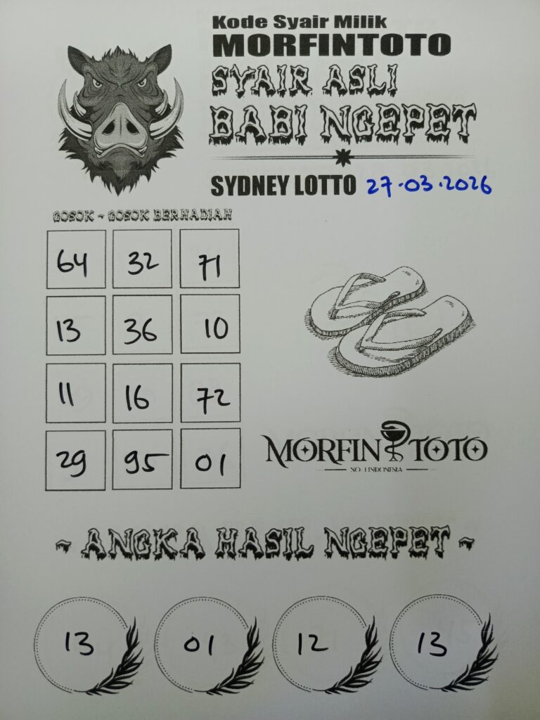 SYAIR TOGEL BABI NGEPET SYDNEY LOTTO 27 MARET 2027