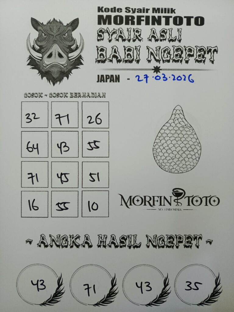 SYAIR TOGEL BABI NGEPET JAPAN 27 MARET 2026