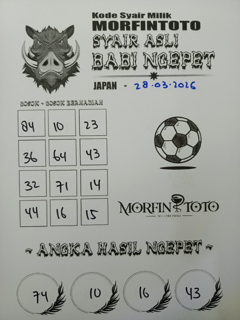 SYAIR TOGEL BABI NGEPET JAPAN 28 MARET 2026