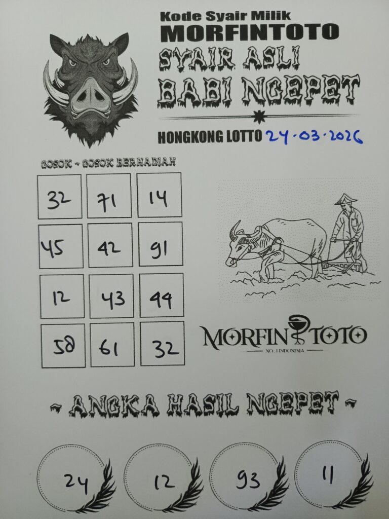 SYAIR TOGEL BABI NGEPET HONGKONG LOTTO 24 MARET 2026