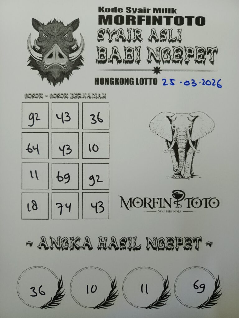 SYAIR TOGEL BABI NGEPET HONGKONG LOTTO 25 MARET 2026