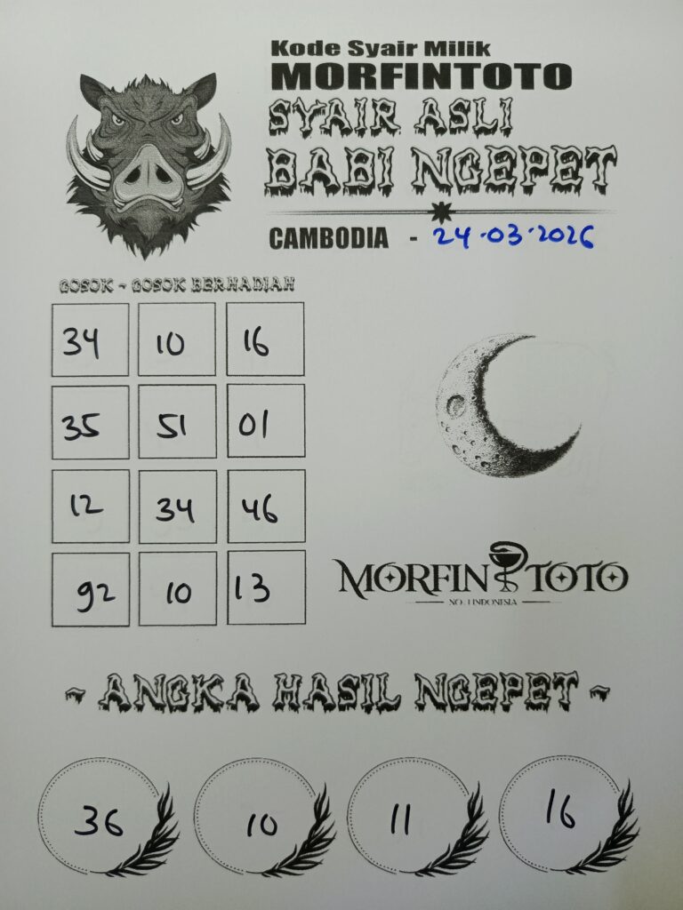 SYAIR TOGEL BABI NGEPET CAMBODIA 24 MARET 2026