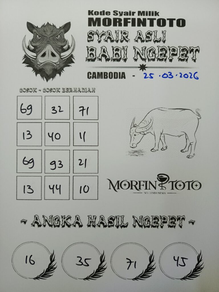 SYAIR TOGEL BABI NGEPET CAMBODIA 25 MARET 2026