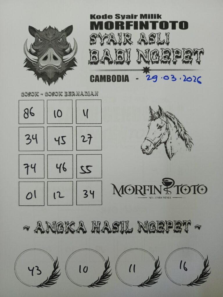SYAIR TOGEL BABI NGEPET CAMBODIA 29 MARET 2026