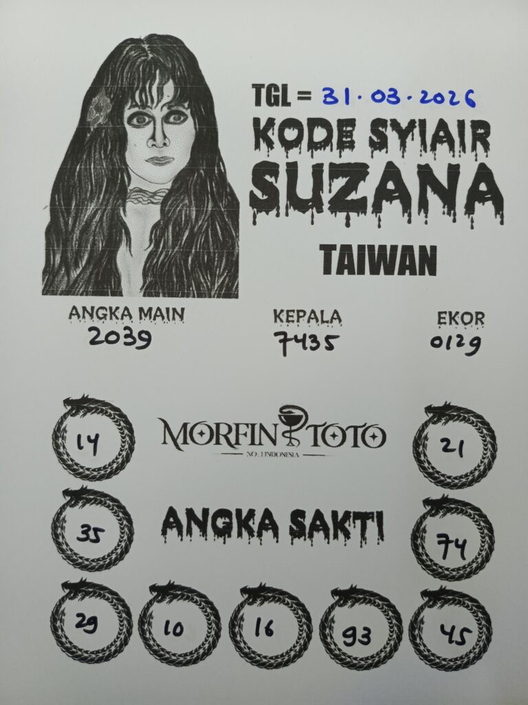SYAIR TOGEL SUZANA TAIWAN 31 MARET 2026