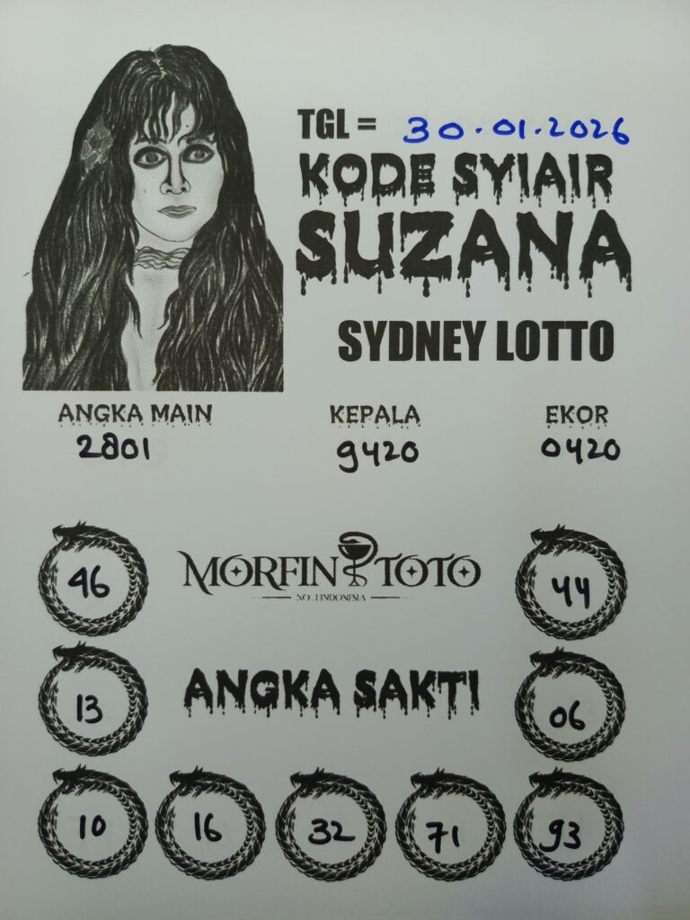 SYAIR TOGEL SUZANA SYDNEY LOTTO 30 MARET 2026