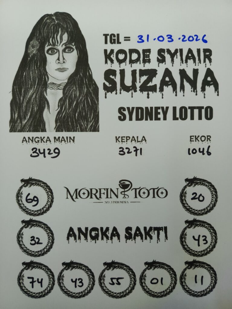 SYAIR TOGEL SUZANA SYDNEY LOTTO 31 MARET 2026