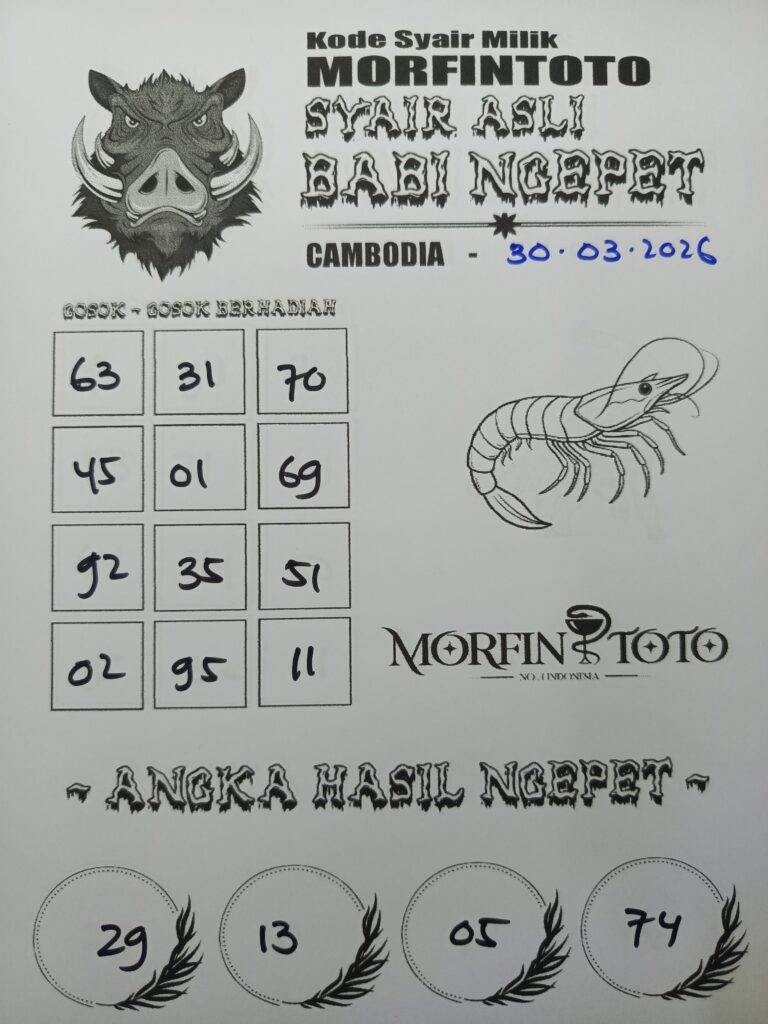 SYAIR TOGEL BABI NGEPET CAMBODIA 30 MARET 2026