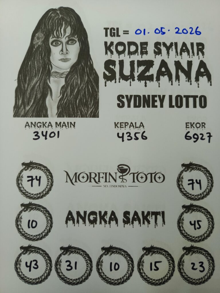 SYAIR TOGEL SUZANA SYDNEY LOTTO 01 MEI 2026