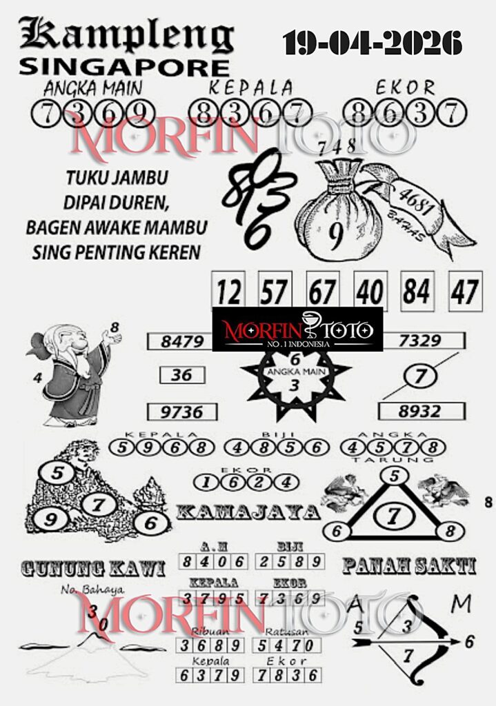 SYAIR TOGEL SINGAPORE KAMPLENG 19  MARET 2026