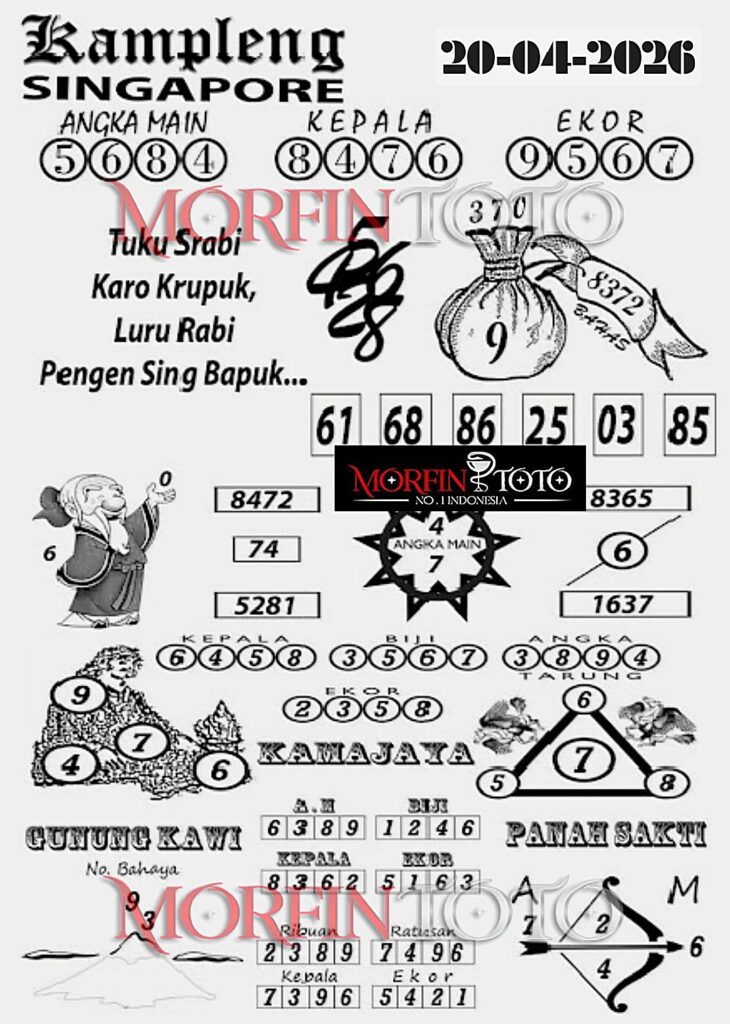 SYAIR TOGEL SINGAPORE KAMPLENG 20  MARET 2026