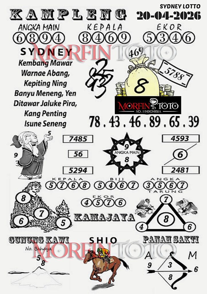 SYAIR TOGEL KAMPLENG SYDNEY LOTTO 20 APRIL 2026