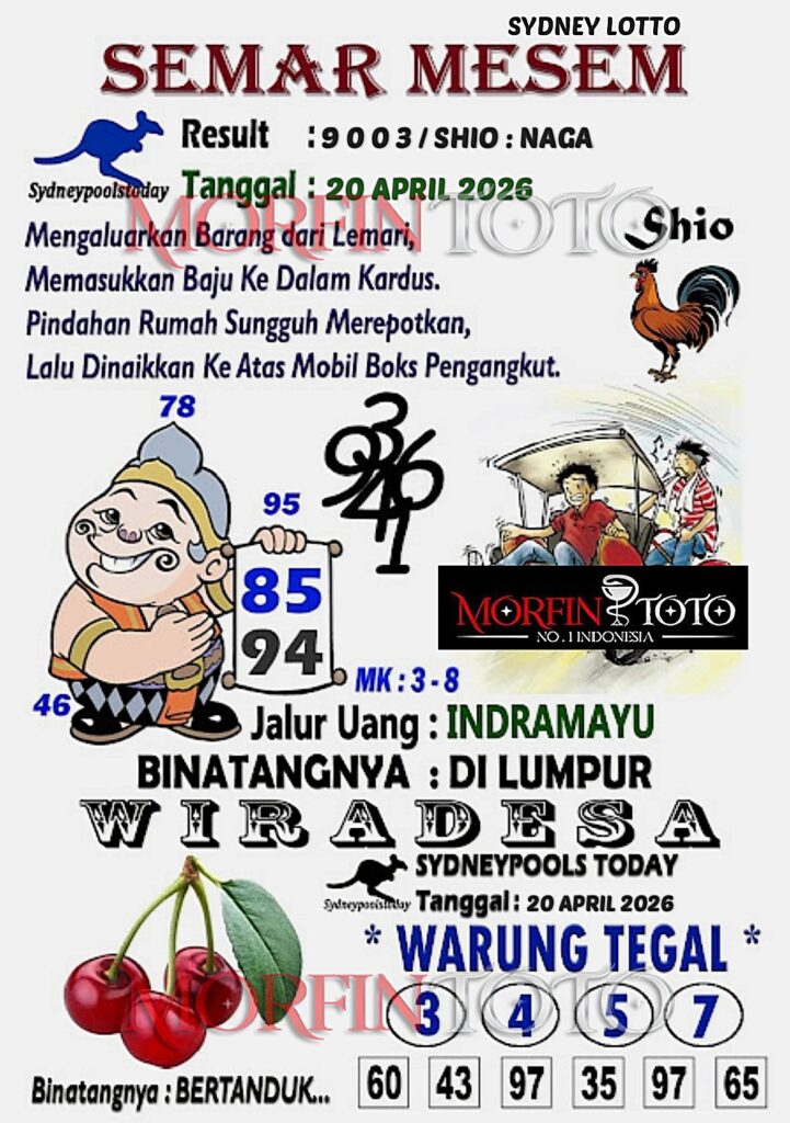 SYAIR TOGEL SEMAR MESEM SYDNEY LOTTO 20 APRIL 2026