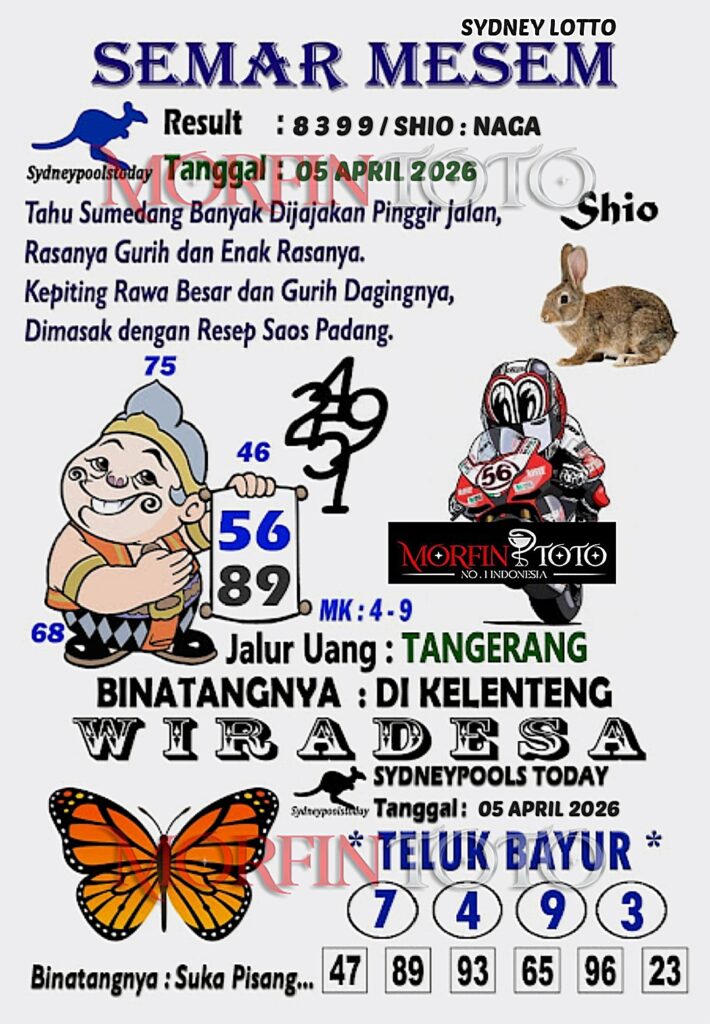 SYAIR TOGEL SEMAR MESEM SYDNEY LOTTO 05 APRIL 2026