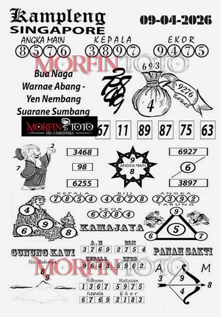 SYAIR TOGEL SINGAPORE KAMPLENG 09 MARET 2026