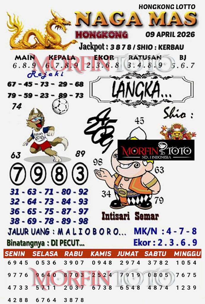 SYAIR TOGEL NAGA MAS HONGKONG LOTTO 09 APRIL 2026