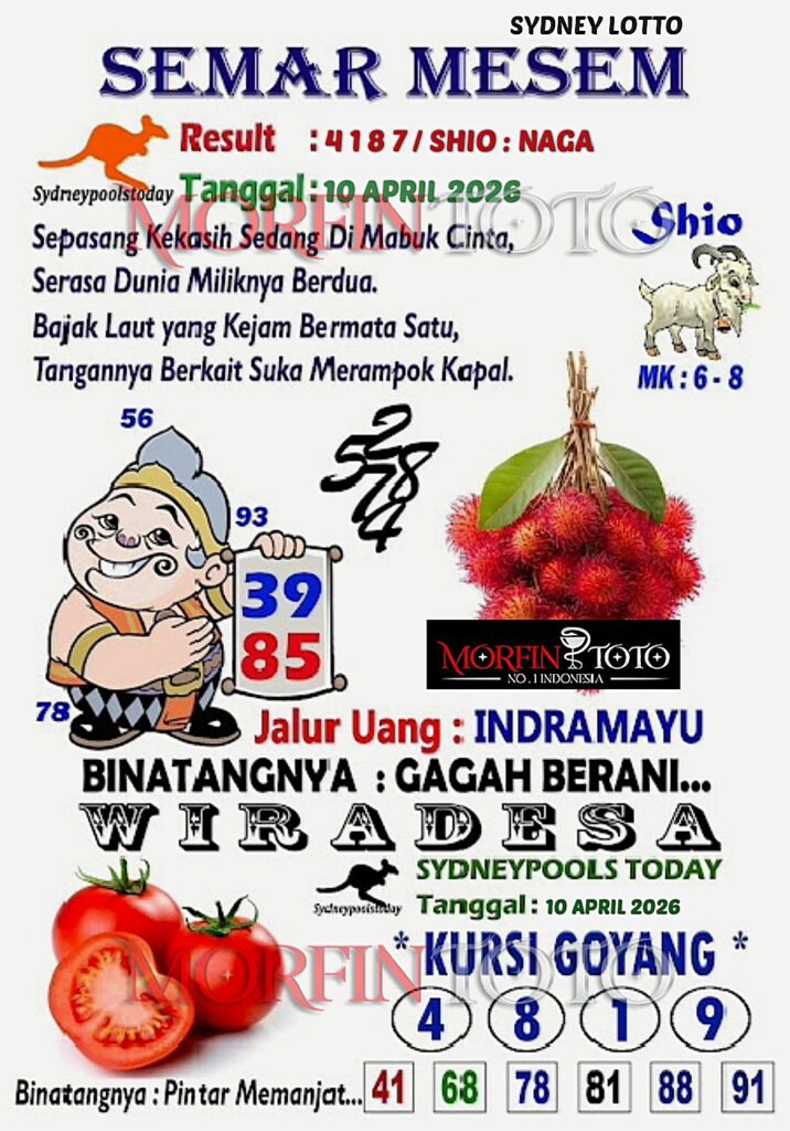 SYAIR TOGEL SEMAR MESEM SYDNEY LOTTO 10 APRIL 2026