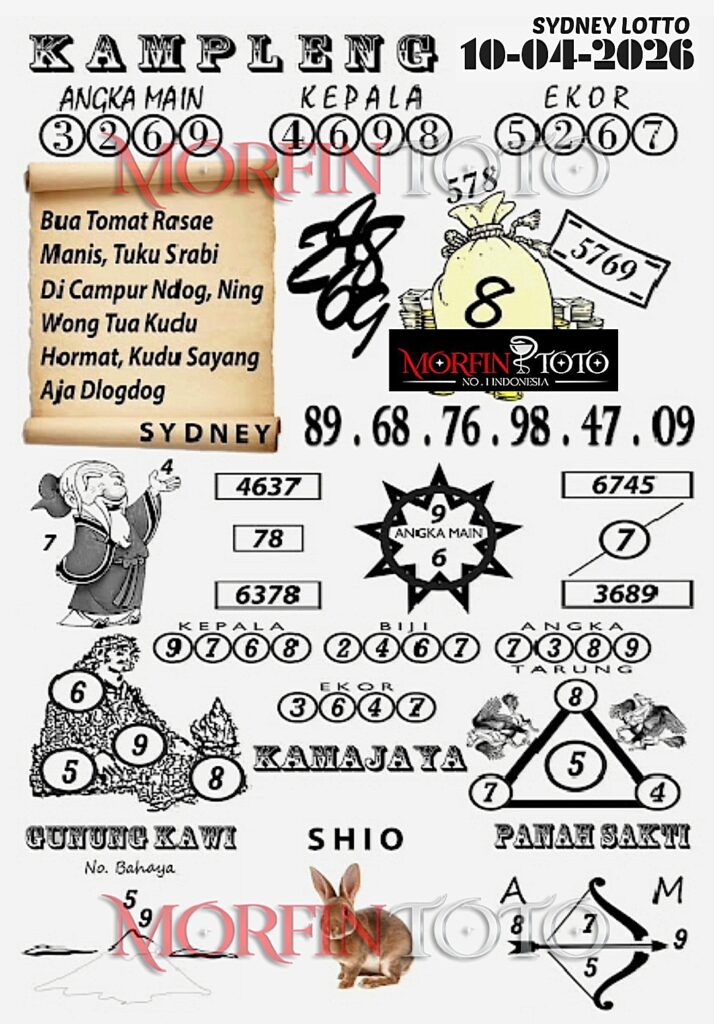 SYAIR TOGEL KAMPLENG SYDNEY LOTTO 10 APRIL 2026
