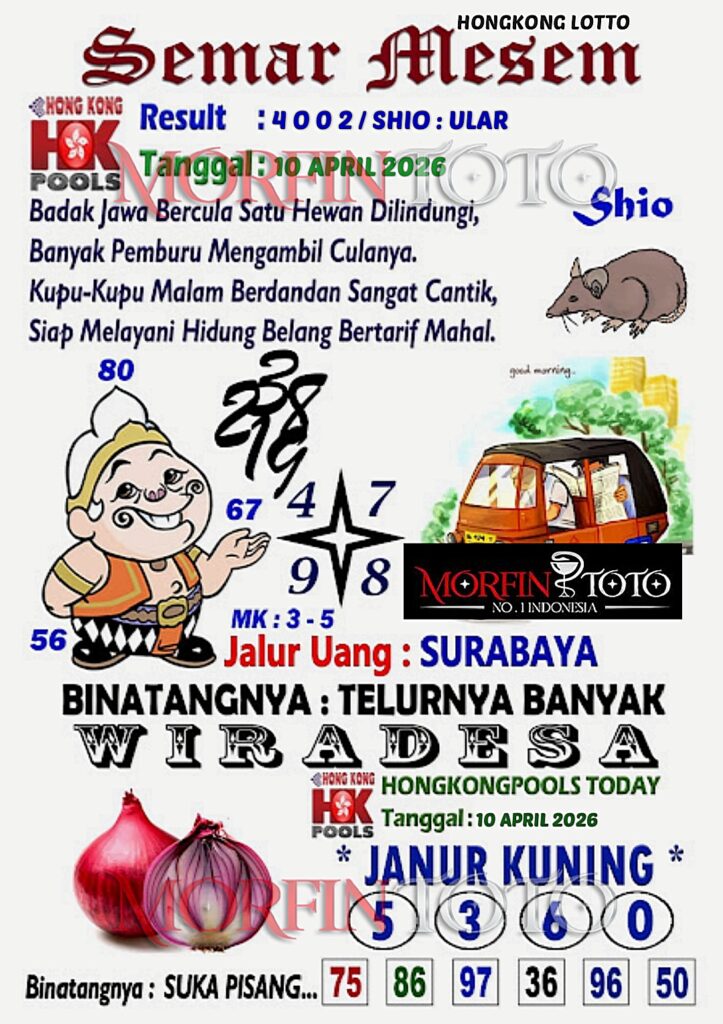 SYAIR TOGEL SEMAR MESEM  HONGKONG LOTTO 10 APRIL 2026