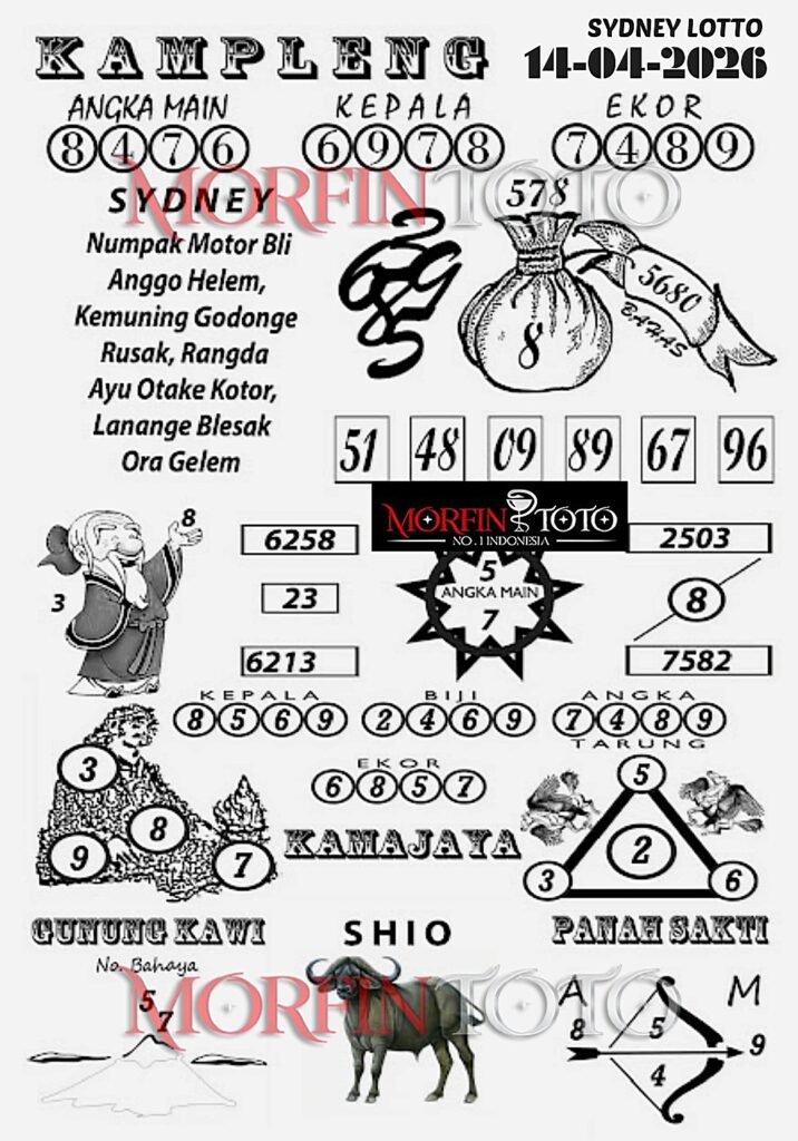 SYAIR TOGEL KAMPLENG SYDNEY LOTTO 14 APRIL 2026