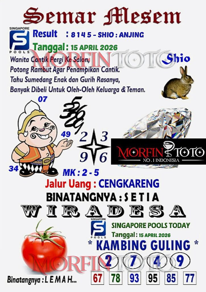 SYAIR TOGEL SINGAPORE SEMAR MESEM 15 APRIL 2026