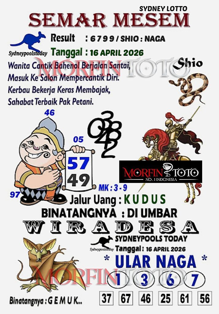 SYAIR TOGEL SEMAR MESEM SYDNEY LOTTO 16 APRIL 2026